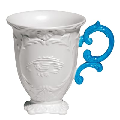 seletti - mug i-wares en céramique, porcelaine couleur bleu 18.17 x 11.5 cm designer selab made in design