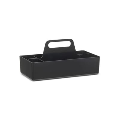 vitra - bac de rangement toolbox en plastique, abs recyclé couleur noir 28.36 x 15.6 cm designer arik levy made in design