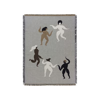 ferm living - plaid plaids en tissu, coton biologique couleur gris 170 x 13.5 1 cm made in design