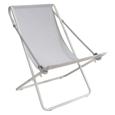 Chaise longue pliable inclinable Vetta métal blanc gris / 2 positions - Emu