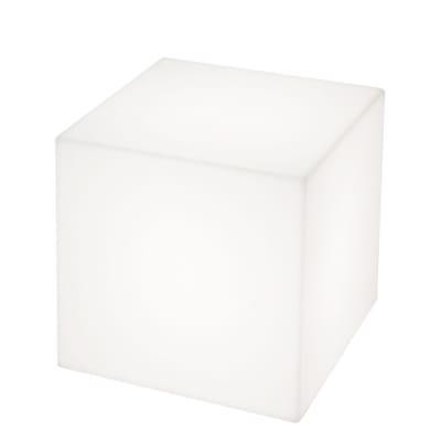 Lampe extérieur sans fil rechargeable Cubo LED RGB plastique blanc / Tabouret lumineux - Slide