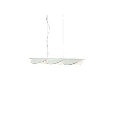 Suspension Almendra Linear S3 métal blanc / LED - L 128,6 cm / 3 diffuseurs orientables - Flos