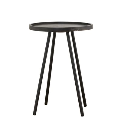 house doctor - table basse juco en bois, bois de manguier teinté couleur noir 63.16 x 55 cm made in design
