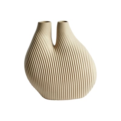 Vase W&S - Chamber céramique beige blanc - Hay