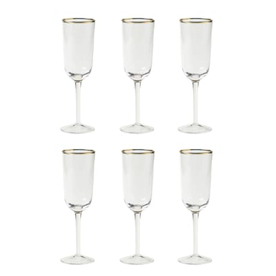 bitossi home - flûte à champagne vaisselle en verre, verre soufflé couleur transparent 39.15 x 19.5 cm made in design
