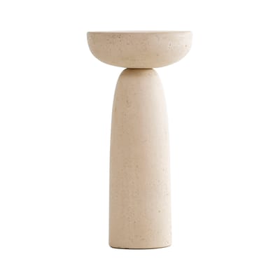 Table d'appoint Olo pierre blanc beige / Ø 30 x H 61 cm - Béton ciré - Mogg