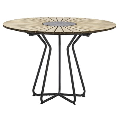 Table ronde Circle gris bois naturel / Ø 110 cm - Bambou & granit - Houe