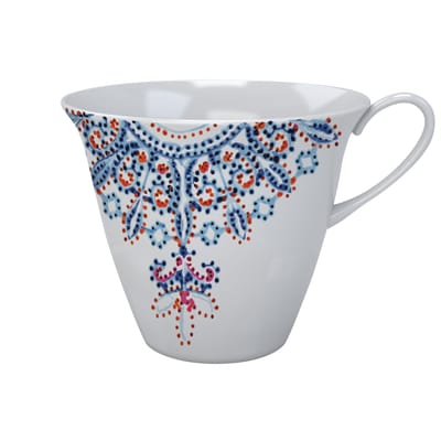 driade - tasse à thé the white snow en céramique, porcelaine couleur bleu 15.33 x 7.5 cm designer analogia project made in design