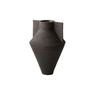 Vase Jana céramique noir / Ø 22,6 x H 34,7 cm - brut - Cappellini