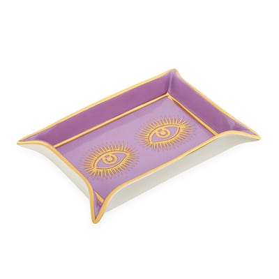 jonathan adler - vide-poche plateaux en céramique, porcelaine couleur violet 14.42 x 3 cm designer made in design
