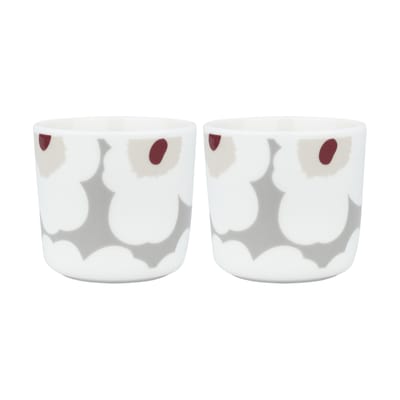 Tasse à café Unikko céramique gris / Sans anse - Set de 2 - Marimekko