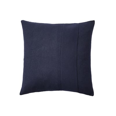 Coussin Layer tissu bleu / Laine baby lama tricotée main - 50 x 50 cm - Muuto