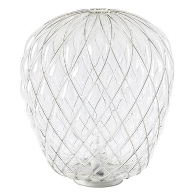 Lampe de table Pinecone verre transparent / Ø 50 x H 52 cm - résille métal - Fontana Arte