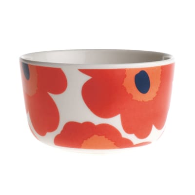 marimekko - bol bols en céramique, porcelaine émaillée couleur rouge 10 x 6 cm designer kristina isola made in design