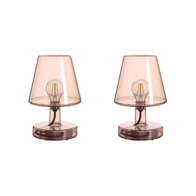 Lampe sans fil rechargeable Transloetje LED plastique marron /H 25 cm / Set de 2 - Fatboy