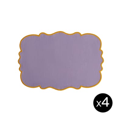 Set de table Smerlo tissu violet / Set de 4 - 33 x 48 cm - Bitossi Home