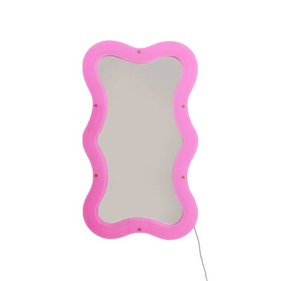 Miroir lumineux avec prise Supercurve - Tiny Tall plastique rose / LED - L 59.77 x H 102.55 cm - Sel
