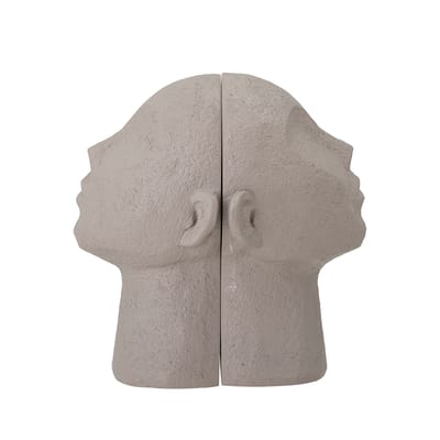 bloomingville - serre-livres baldur en plastique, polyrésine couleur gris 21 x 28.23 24 cm made in design