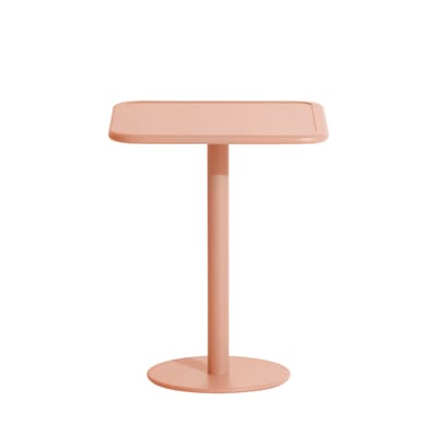 Table carrée Week-End métal rose / Bistot - Aluminium - 60 x 60 cm - Petite Friture