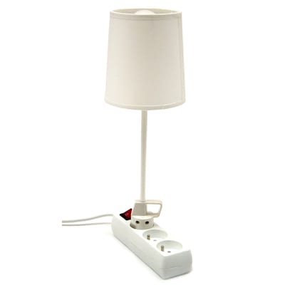 la corbeille - lampe de table en tissu couleur blanc 17 x 38 36.2 cm designer 5.5 designers made in design