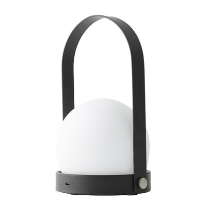 Lampe sans fil rechargeable Carrie LED métal verre blanc noir / USB - Métal & verre - Audo Copenhage