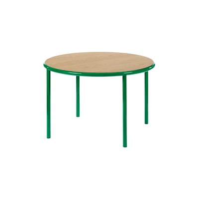 Table ronde Wooden vert bois naturel / Ø 120 cm - Chêne & acier - valerie objects