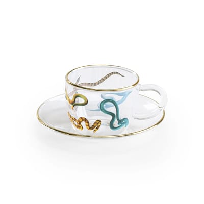 seletti - tasse à café toilet paper en verre, verre borosilicaté couleur multicolore 15.33 x 8.8 cm designer anna valsecchi made in design
