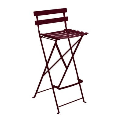 Chaise de bar pliante Bistro métal violet / H 74 cm - Fermob