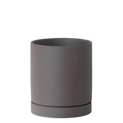 Pot de fleurs Sekki Medium céramique gris / Ø 13,5 x H 15,7 cm - Grès - Ferm Living