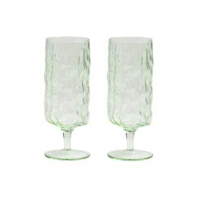 Flûte à champagne Trunk verre vert / Set de 2 - & klevering