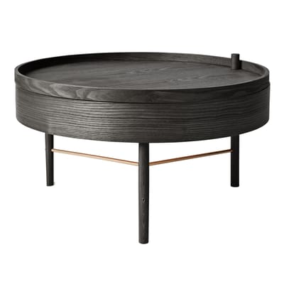 Table basse Turning table bois noir / Rangement - Ø 65 cm - Audo Copenhagen
