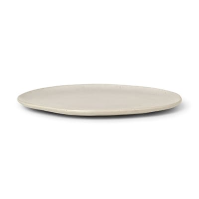 ferm living - assiette flow en céramique, porcelaine émaillée couleur blanc 22.89 x 1.5 cm made in design