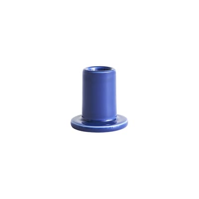 Bougeoir Tube Small céramique bleu / H 5 cm - Hay