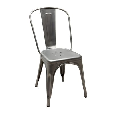 Chaise empilable A Outdoor métal / Inox brut - Pour l'extérieur - Tolix