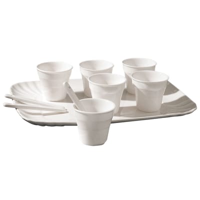 seletti - service à café estetico quotidiano en céramique, porcelaine couleur blanc 27 x 40 5.2 cm designer alessandro zambelli made in design