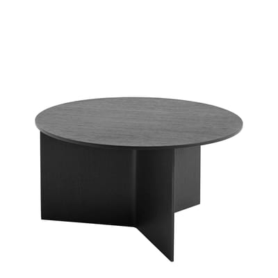 Table basse Slit Wood bois noir / XL - Ø 65 x H 35,5 cm / Bois - Hay