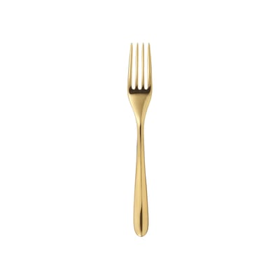 christofle - fourchette à dessert l'âme de en métal, acier pvd couleur or 17 x 14.42 cm designer eugeni quitllet made in design