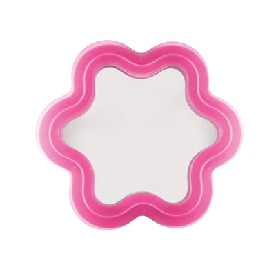Miroir lumineux avec prise Supercurve - Flower plastique rose / LED - L 118.5 x H 108 cm - Seletti