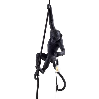 Suspension d'extérieur Monkey Hanging plastique noir / Outdoor - H 80 cm - Seletti