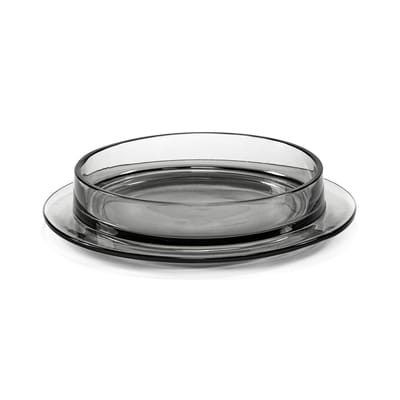 valerie objects - assiette creuse dishes to gris 22.89 x 6 cm designer glenn sestig verre