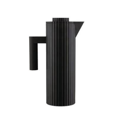 alessi - pichet isotherme plissé noir 20 x 27.05 32 cm designer michele de lucchi plastique, résine thermoplastique