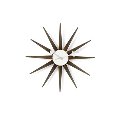 Vitra - Clock Nelson Clock - Natural Wood - Solid Walnut - Designer George Nelson 47Cm