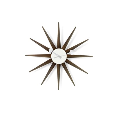Horloge Sunburst Clock bois naturel / By George Nelson, 1948-1960 / Ø 47 cm - Vitra