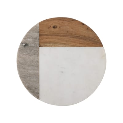 bloomingville - plateau planche à découper en pierre, bois d'acacia couleur naturel 30.5 x 4 cm made in design