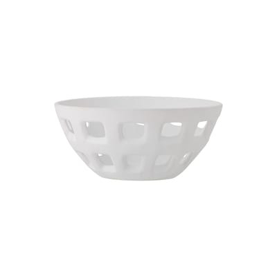 bloomingville - corbeille vaisselle en céramique, grès couleur blanc 26 x 12 cm made in design