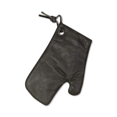dutchdeluxes - gant de cuisine tabliers en cuir, cuir pleine fleur couleur gris 14.42 x cm made in design