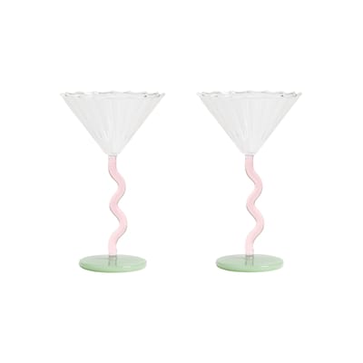 & klevering - coupe à champagne marin en verre couleur multicolore 10 x 17 cm made in design