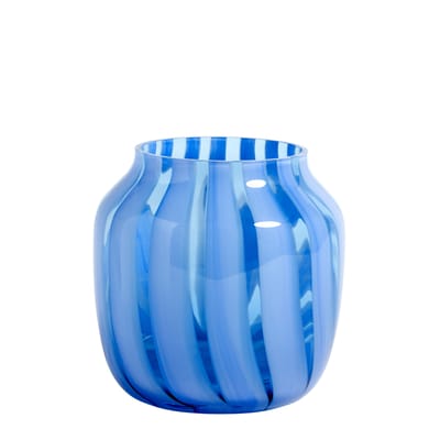 Vase Juice verre bleu / Bas - Ø 22 x H 22 cm - Hay