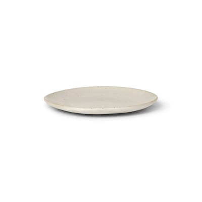 ferm living - assiette à mignardises flow en céramique, porcelaine émaillée couleur blanc 22.89 x 1.5 cm made in design
