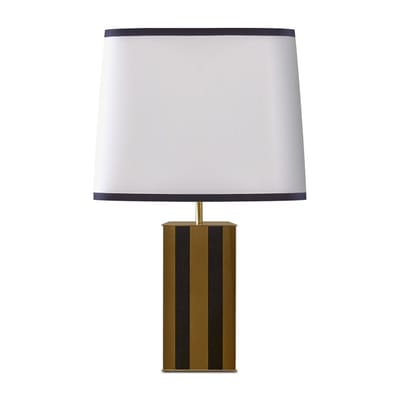 Lampe de table Elysée tissu bois jaune noir / H 71 cm - RED Edition